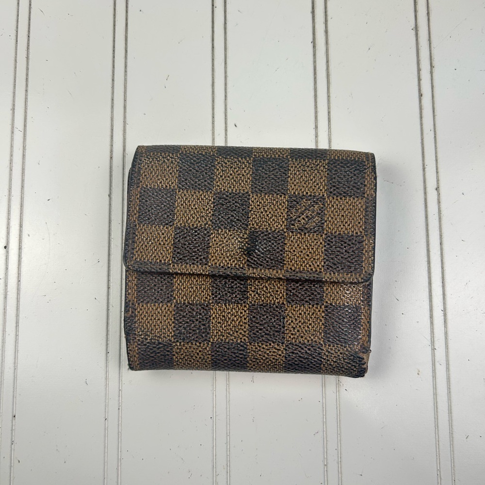 Louis Vuitton Portefeuille Elise Damier Wallet Women Brown One Size - Picture 3 of 10